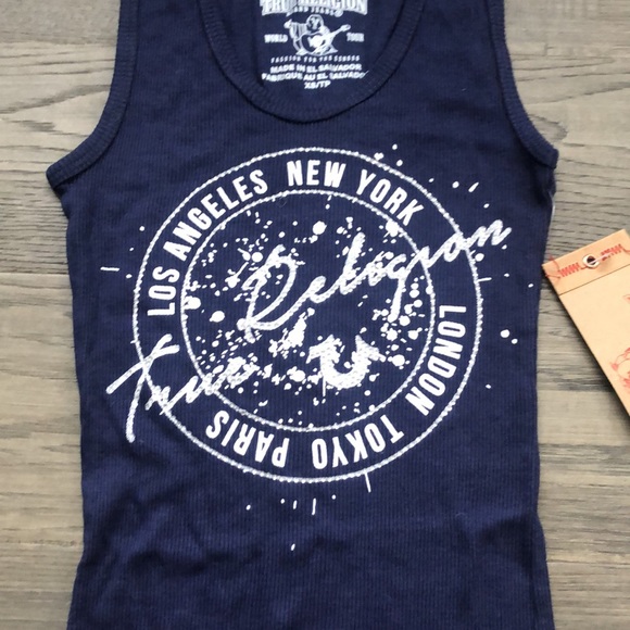 ✨🆕✨True Religion | Blue long ribbed tank top - Picture 3 of 7